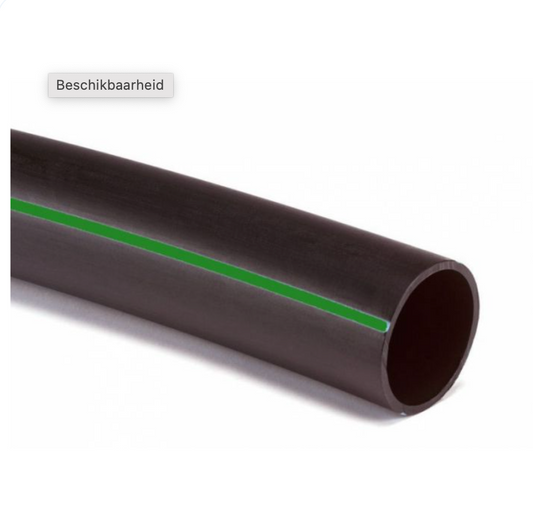 HDPE beregeningsbuis SDR17 zwart met groene streep
